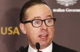 SYDNEY, AUSTRALIA - DECEMBER 09: Qantas CEO Alan Joyce delivers a speech during the launch of G'Day USA on December 9, ...