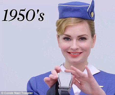 The golden age of aviation began in the 1950s with the blue uniform and cap of glamorous Pan Am attendants becoming an iconic look