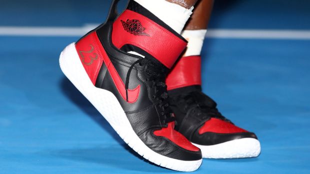 Serena Williams' special Air Jordans bearing the number 23, which corresponds to the number of grand slam wins she has had.