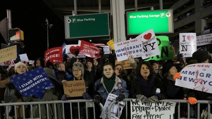 Activists protest Trump's 'racist, unconstitutional' ban on Muslim-majority nationals entering the US