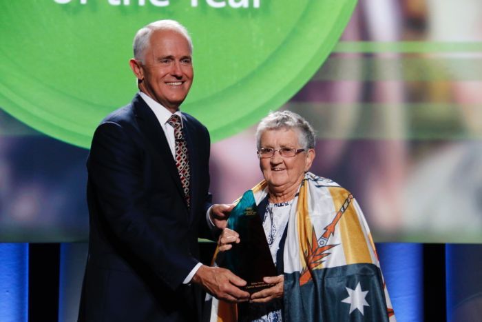 Prime Minister Malcolm Turnbull and Senior Australian of the Year Sister Anne Gardiner AM, January 25, 2017