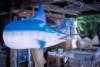 A fibreglass model of the head and fore-body of a blue marlin.