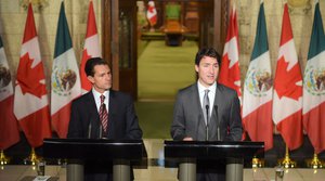 Enrique Pena Nieto and Justin Trudeau in 2016