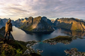 I took this shot whilst climbing the famous summit of Reinbringing In Norway's Lofoten Islands and this photo for me ...