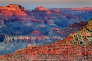 Sunset at Mother point, south rim, Grand Canyon.