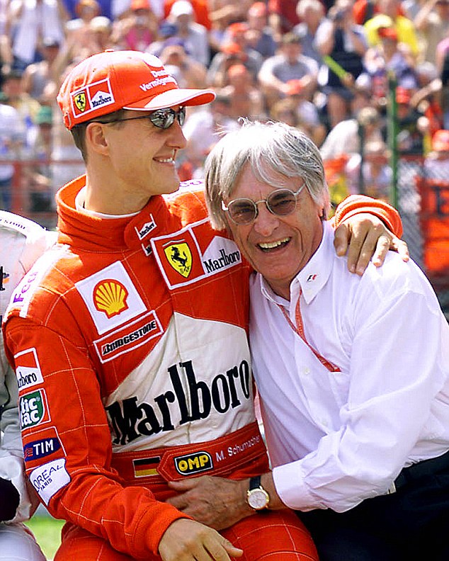 Michael Schumacher, the racing legend with F1 supremo Bernie Ecclestone at  Budapest