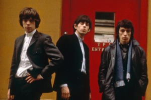 The Rolling Stones outside the Tin Pan Alley Club in London, 1963. From left to right: Mick Jagger, Keith Richards, Bill ...