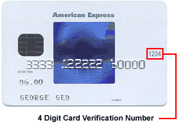 American Express Card Verification Number Example