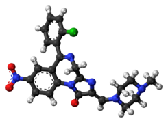 Loprazolam molecule ball.png