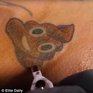 Brown out! The 'poop' emoticon was both loved and feared. Tattoo artist Amanda Mas ensured she had the right shade of brown for the intricate design