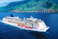 The Pride of America cruising Hawaii.