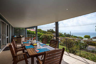 Enjoy ocean views from the deck