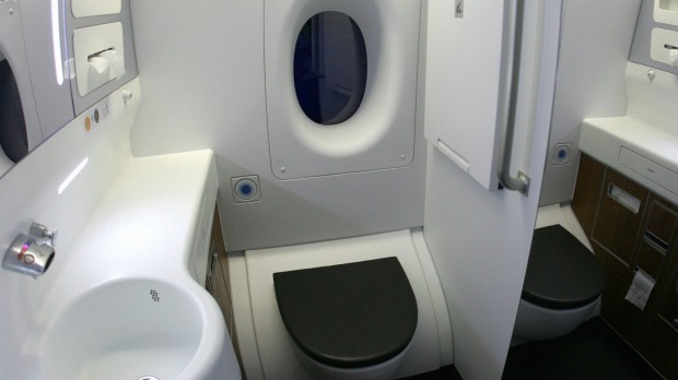 The toilet on board the Qantas A380.