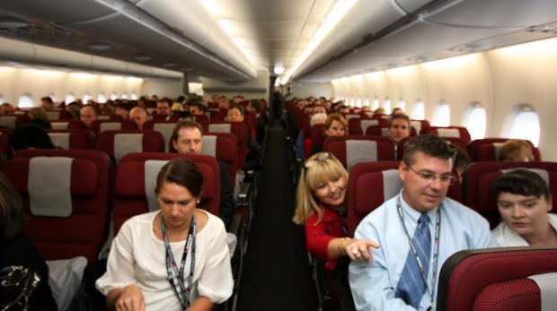 Economy class on the Qantas Airbus A380.