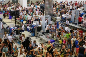 Security and passport control at Antalya International Airport, Turkey. 