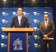 Premier Daniel Andrews announcing the night court with Attorney-General Martin Pakula.