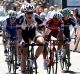 Nikias Arndt of Germany and Team Sunweb crosses the line to win during the 2017 Cadel Evans Great Ocean Road Race.