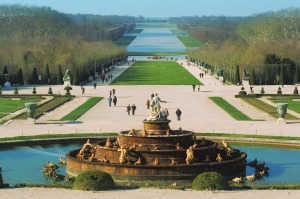 Versailles, France - February 2, 2012: The Versailles Park on a sunny winter day. The Versailles is a suburb of Paris, ...