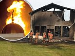 A clerk at a convenience store spotted smoke and flames billowing from the Islamic Center of Victoria in Texas (pictured) at around 2am on Saturday and called the fire department 