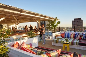 High-traffic area: Mama Shelter's rooftop bar is packed with locals and is an ideal place to mingle away from the ...