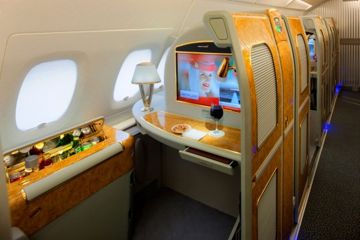 Emirates A380 first class. Take a look at the airline's luxurious first-class seats on its superjumbos.