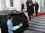 Donald Trump did not accompany his wife up the White House steps when arriving for the inauguration