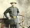 Studio portrait of a policeman in 19th century Hong Kong.