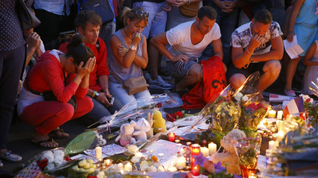 Mourners remember victims of the terror attack in Nice.