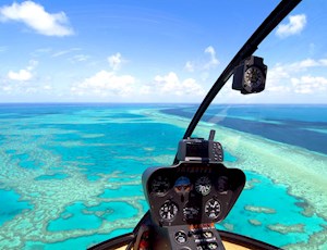 Helicopter flight over the beautiful Hamilton Island