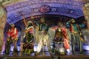 Performers from the Estacio de Sa samba school parade during Carnival celebrations at the Sambadrome in Rio de Janeiro, ...