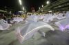 Performers from the Estacio de Sa samba school parade during Carnival celebrations at the Sambadrome in Rio de Janeiro, ...