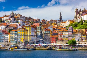 Porto's old town skyline from across the Douro River.