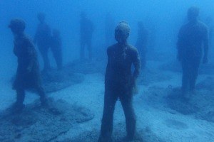 Sculptures created by Jason deCaires Taylor in Museo Atlantico, an underwater museum off the coast of Lanzarote, Spain.