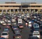 Cars lined up to pass into America from Tijuana, Mexico.