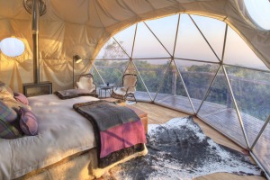 A clear view from the eco-dome at Asilia Africa's The Highlands.