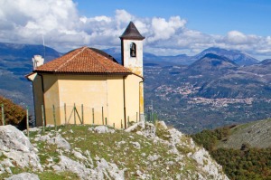 The Madonna del Socorso chapel on a hilltop near Maratea.