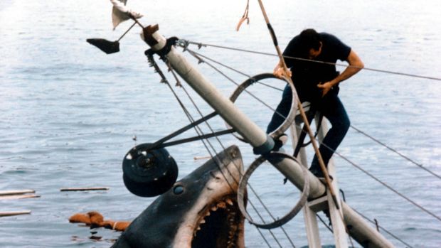 Scene from Jaws (1975),  directed by Steven Spielberg.
