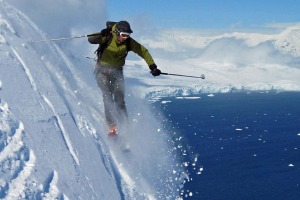 Skiing in Antarctica with Chimu.