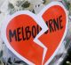 A floral tribute for victims at Bourke Street Mall. 