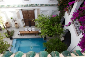 Pool view at Riad Yeux Bleus Marrakesh