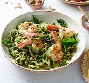 Pete Evans' paleo zucchini prawn pesto noodles?