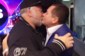 Reunited and it feels so good: Kyle Sandilands and former newsreader Geoff Field.