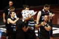 Breakers players applaud Akil Mitchell as he is helped off the court after suffering a serious eye injury on Thursday night.