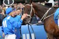 Third-best galloper on the planet: Winx and jockey Hugh Bowman after winning Cox Plate at Moonee Valley in October 2016.
