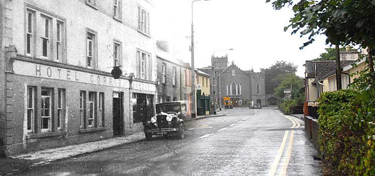 These 'then and now' photos are from www.oughterardheritage.org community archive.