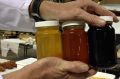 Samples of honey from Australian leptospermum, or manuka, bushes being tested.