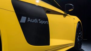 Audi has etched 'Audi Sport' into the side panels of the R8.