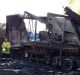 The truck was destroyed in the crash and fire on the M1 Pacific Motorway.