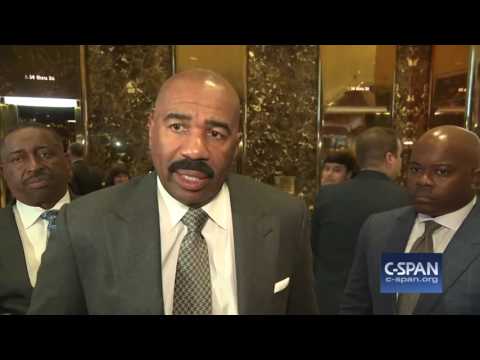 Steve Harvey and President-elect Donald Trump (C-SPAN)