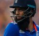 England's Moeen Ali leaves ground after dismissal by India's Jasprit Bumrah during their third one day international ...